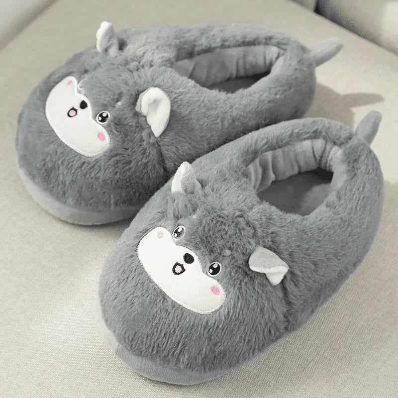 Image Chaussons Chien Husky Kawaii Heureux