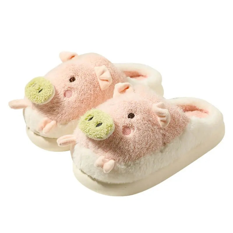 Image Chaussons Cochon Groin Vert sur fond blanc