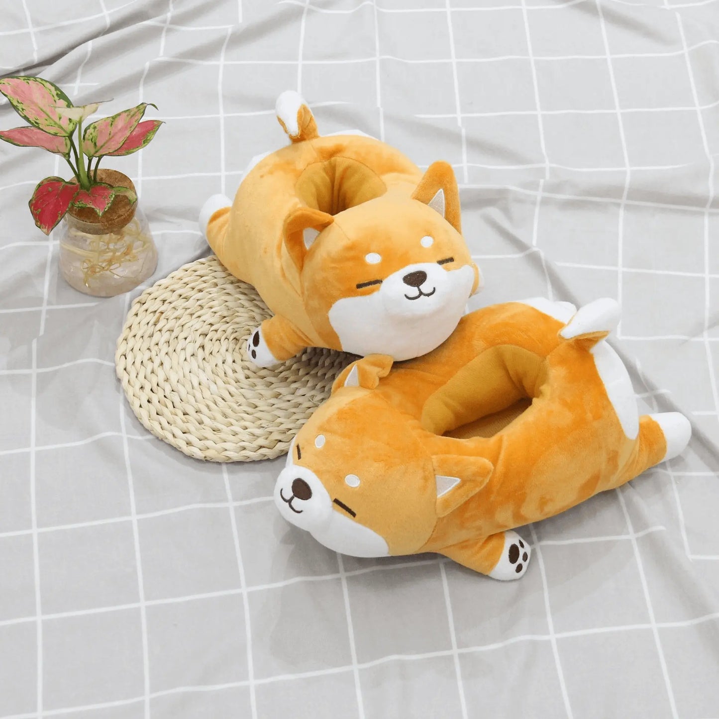 Image Chaussons Corgi Kawaii Orange l'un sur l'autre