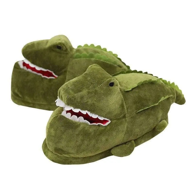 Image Chaussons Dinosaure en Peluche sur fond blanc