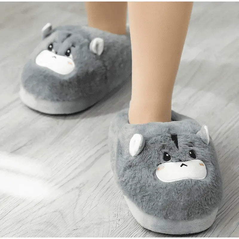 Image Chaussons Hamster Kawaii Curieux portés