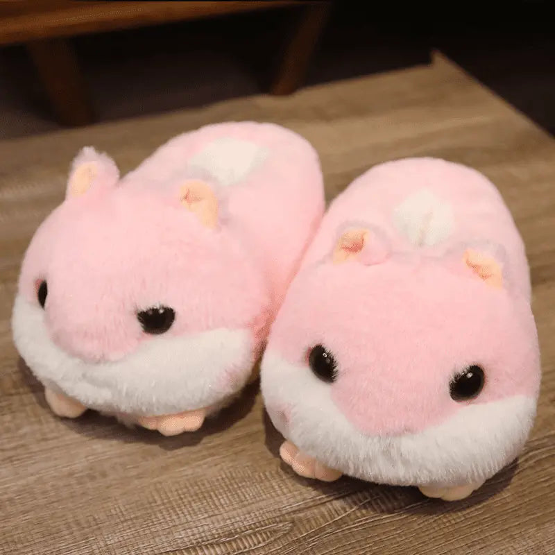 Image Chaussons Hamster Rose vue proche