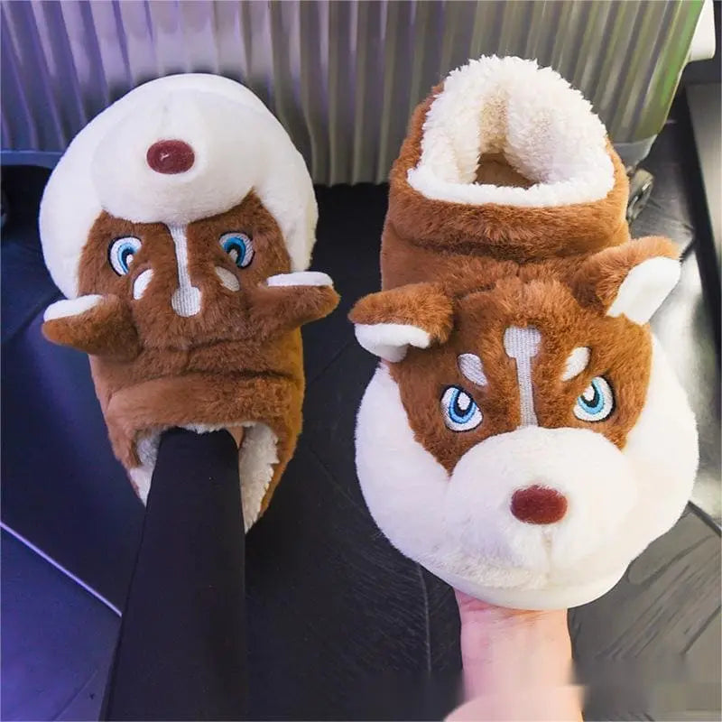 Image Chaussons Husky Brun vue de face