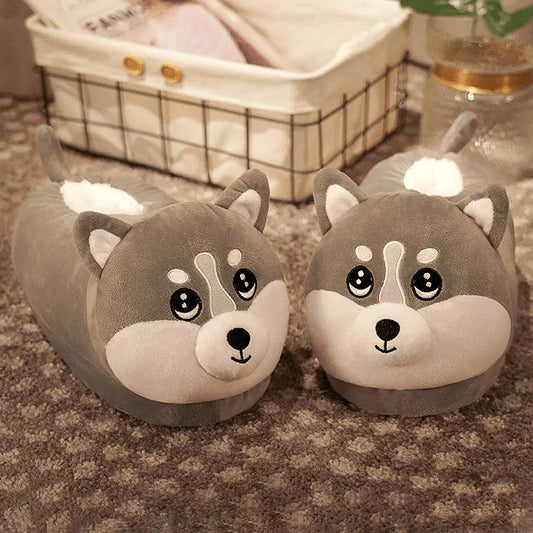 Image Chaussons Husky Kawaii Mignon