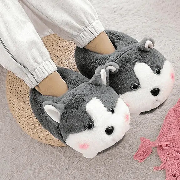 Image Chaussons Husky Surpris portés