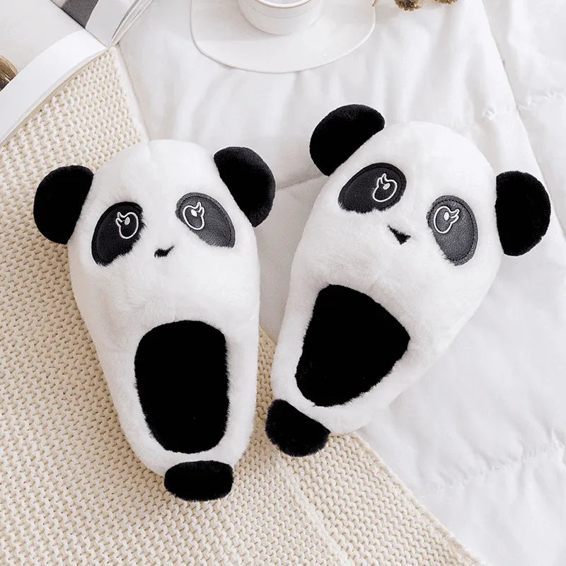 Image Chaussons Panda en Peluche Blanc