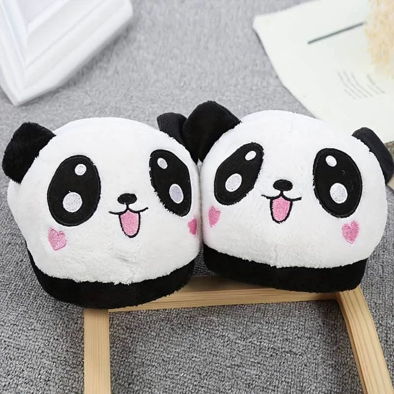 Image Chaussons Panda Souriant Kawaii vue de face