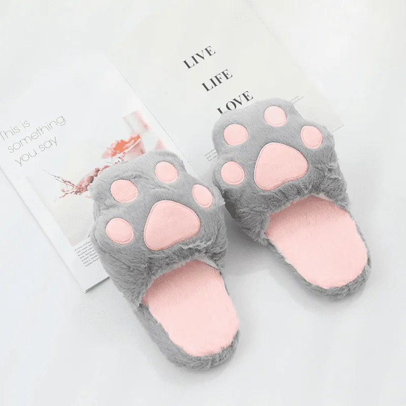 Image Chaussons Patte de Chat Gris