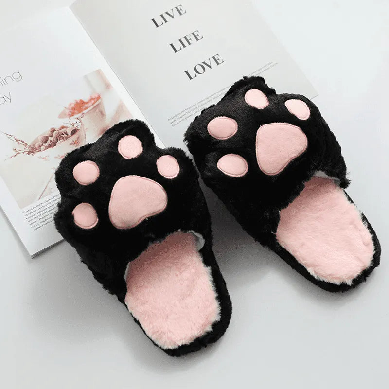 Image Chaussons Patte de Chat Noir