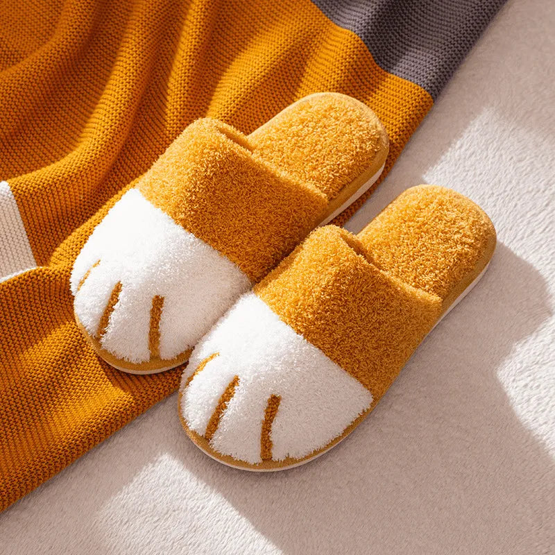 Image Chaussons Pattes de Chats Jaune