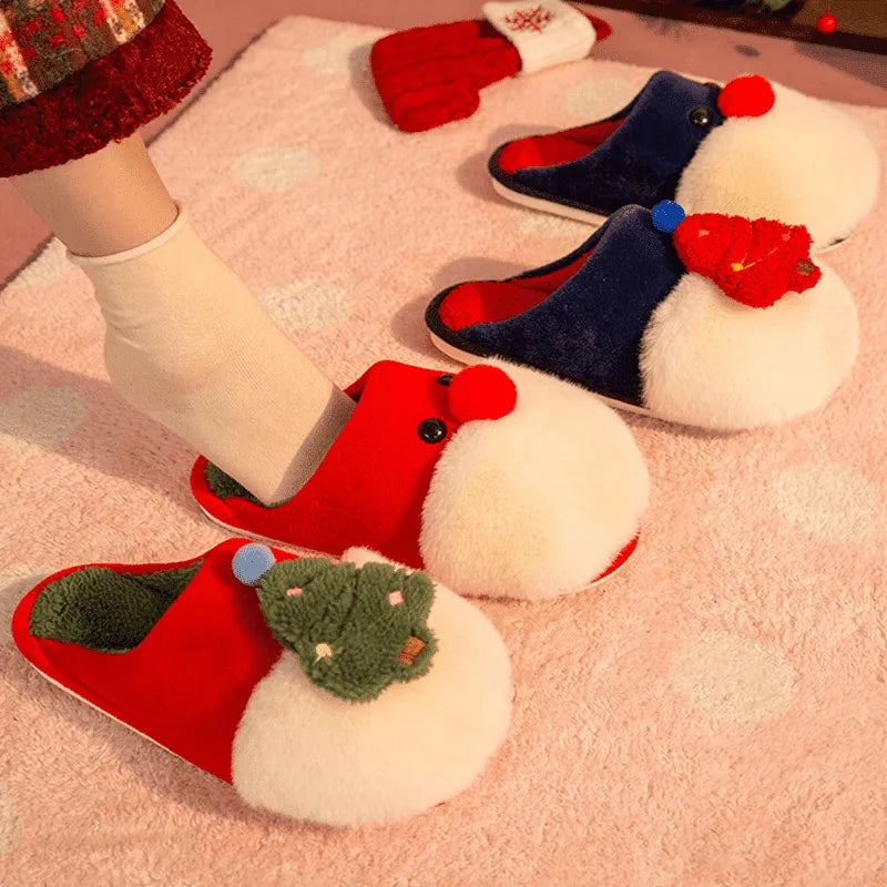 Image Chaussons Père Noël Rouge et Bleu