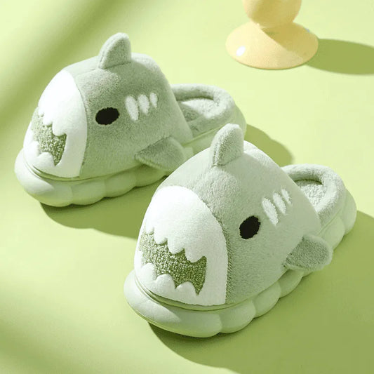 Image Chaussons Requin Kawaii Vert Clair