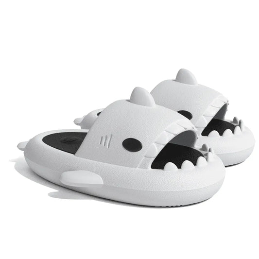 Image Claquettes Requin Blanc Bicolore Blanc et Noir