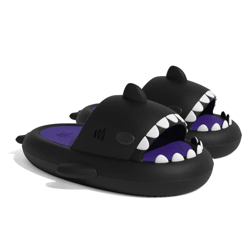 Image Claquettes Requin Noir Bicolore Violet