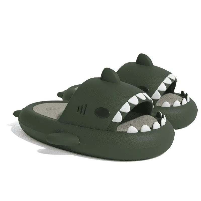 Image Claquettes Requin Vert Bicolore Vert foncé